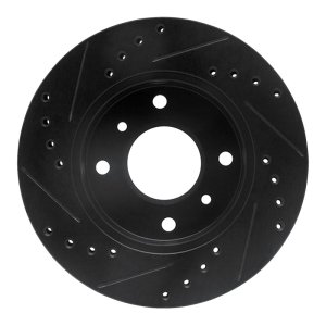 Infiniti G20 Brake Rotor (1) - Front Right - R1 Concepts - Drilled & Slotted - Black - `89-`13